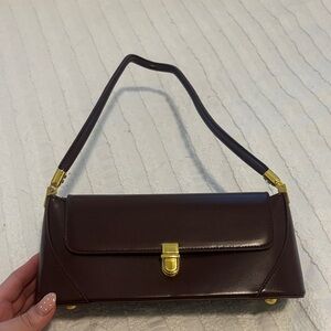 Elegant Brown Leather Shoulder Bag